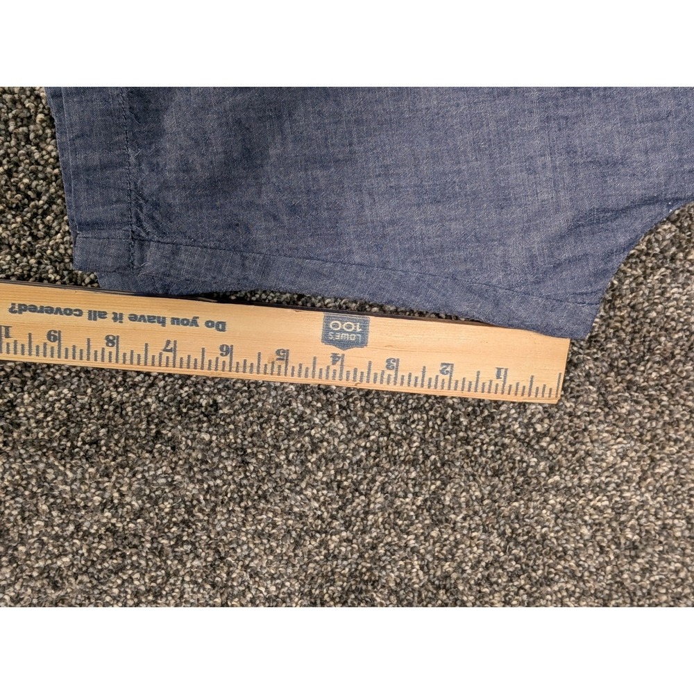 Divided H&M Mens Blue Chambray Cotton Flat Front Shorts Size 32 - Picture 9 of 10